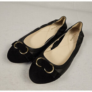 Cole Haan Elme Black Leather Ballet Flat Grand Comfort W09076 Size 5.5 Suede